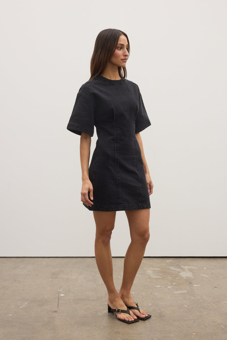 KATIA DENIM DRESS - BACKSTAGE BLACK