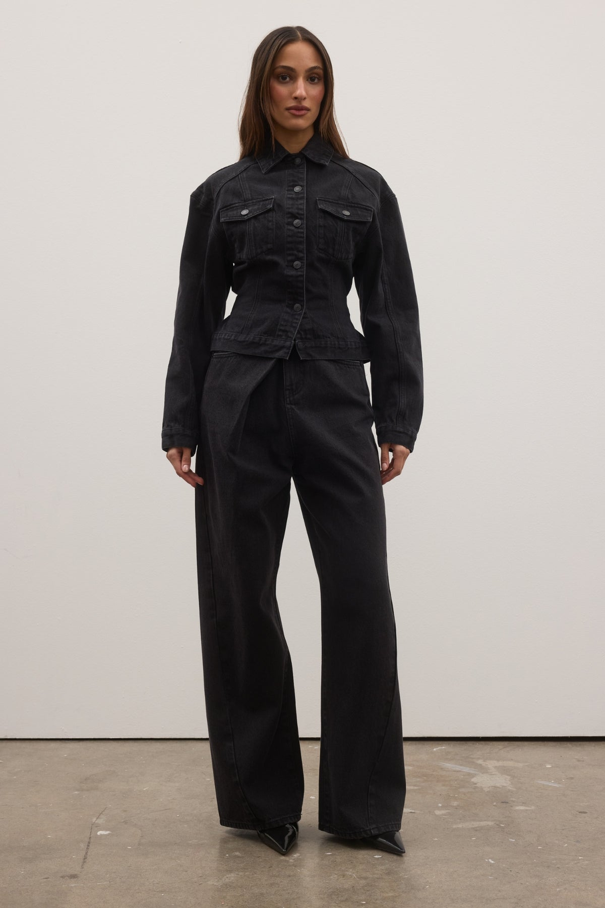 VIOLET DENIM JACKET - BACKSTAGE BLACK