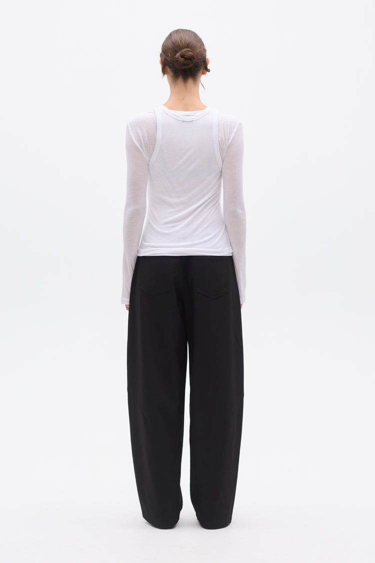 MIRA LONG SLEEVE TOP - WHITE