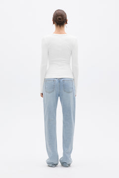 GRACE LONG SLEEVE TOP - WHITE