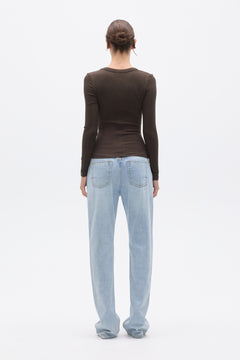 GRACE LONG SLEEVE TOP - ESPRESSO