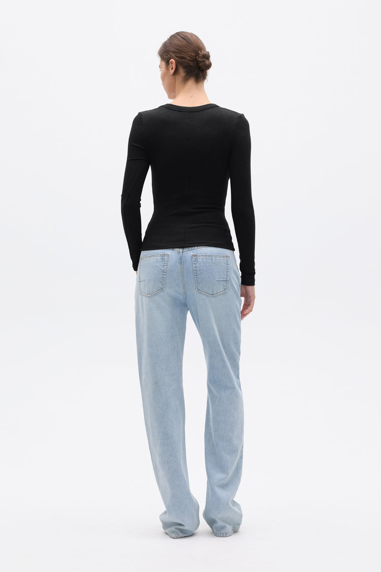 GRACE LONG SLEEVE TOP - BLACK