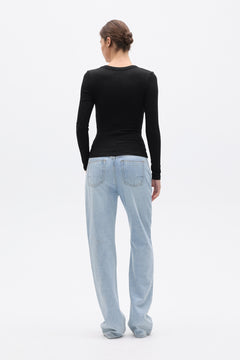 GRACE LONG SLEEVE TOP - BLACK