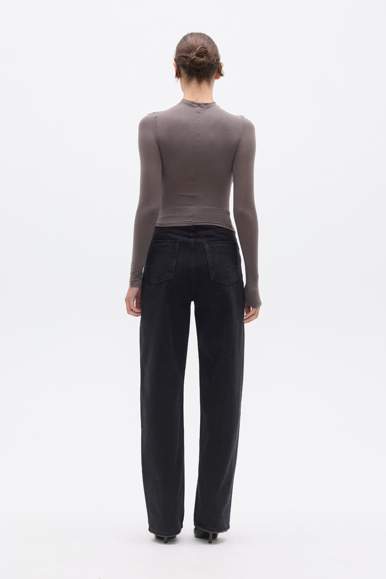 AMRITA LONG SLEEVE TOP - SMOKE
