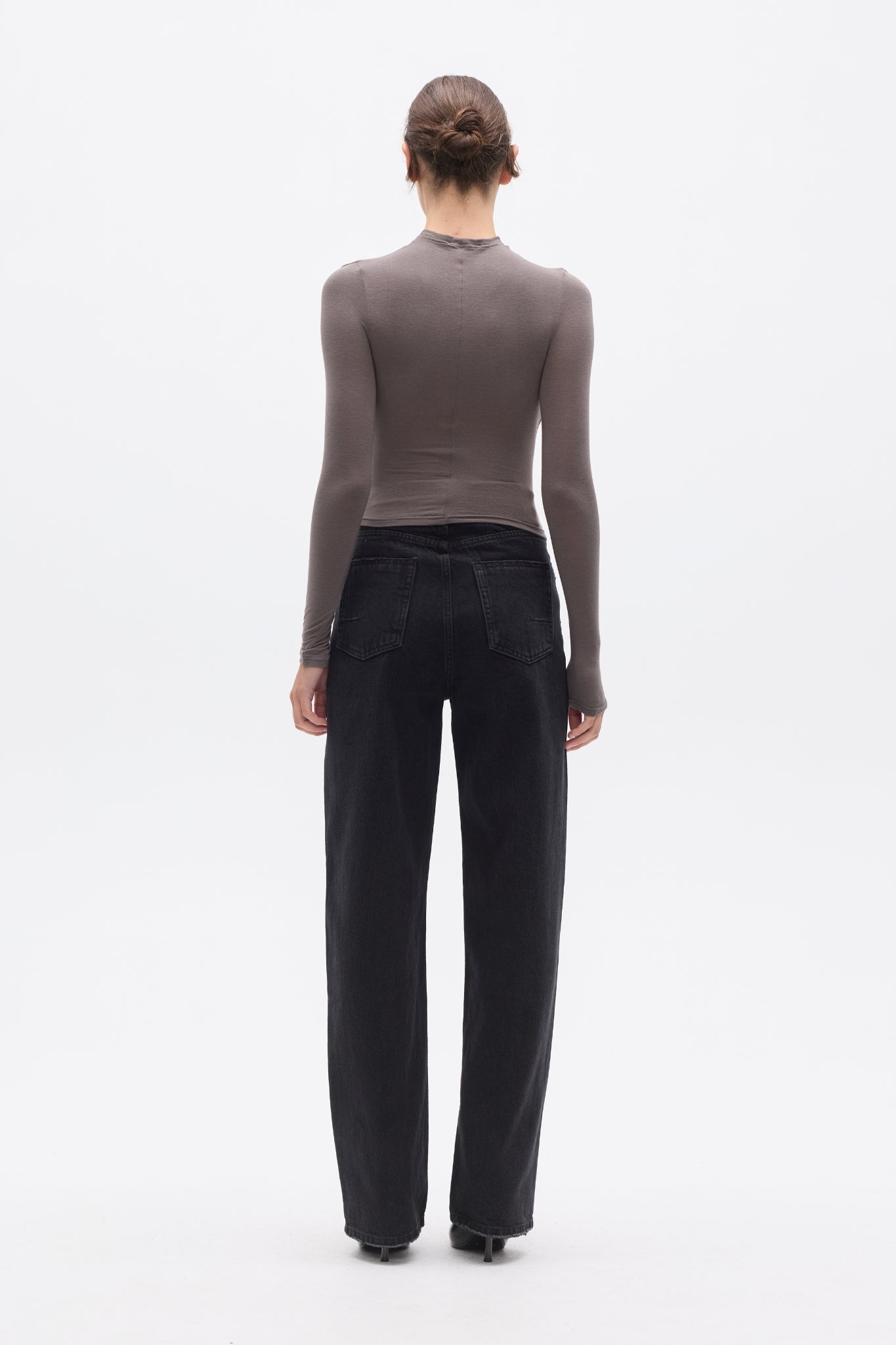 AMRITA LONG SLEEVE TOP - SMOKE