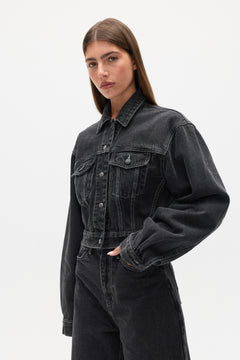 LAINE DENIM JACKET - SMOKE BLACK