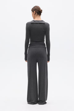 SAFFRON TOP - DARK HEATHER GREY