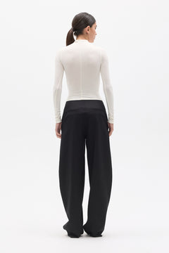Bayse Brand Amrita Long Sleeve Top in Ivory — women's essential long sleeve top, detail view