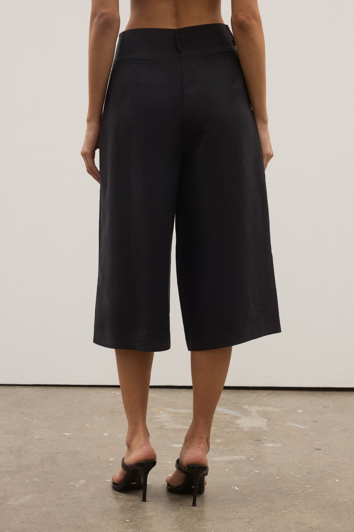 Alex Longline Tailored Short in Black, view 4, Bayse Brand
