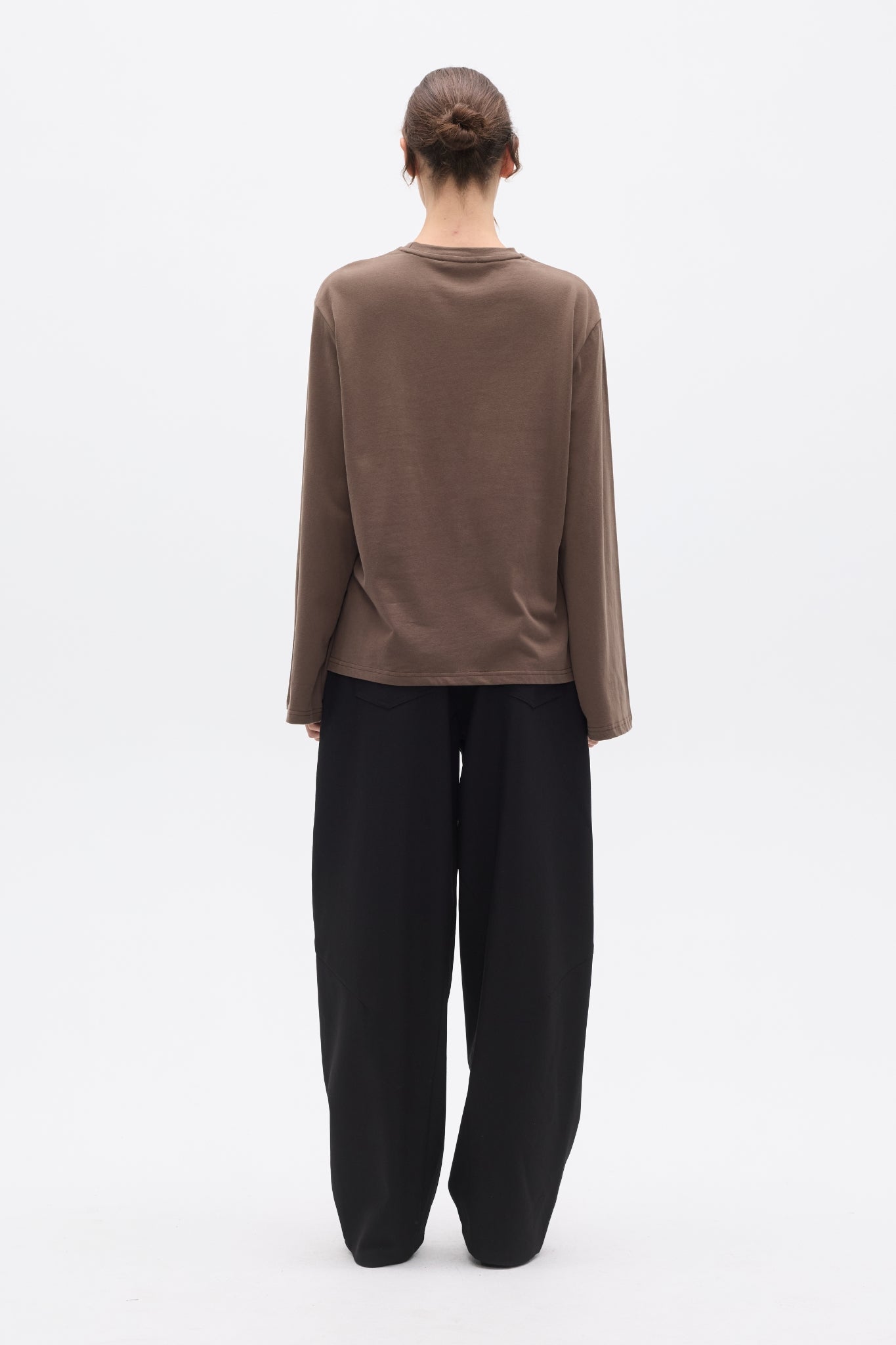 PRIYA LONG SLEEVE TOP - BROWN