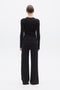 LANA LONG SLEEVE ROUCHED TEE - BLACK