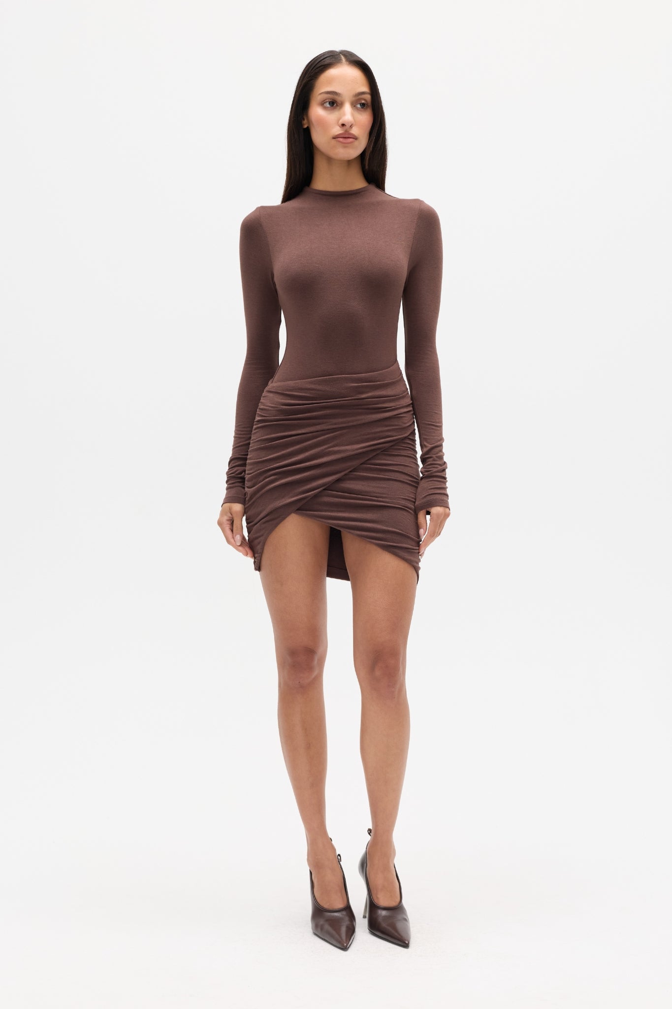 RAFAEL MINI DRESS - CHOCOLATE