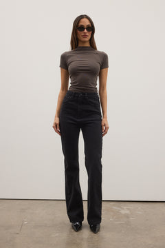 Tilly High Rise Bootleg Jean in Backstage Black, view 1, Bayse Brand