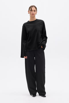 PRIYA LONG SLEEVE TOP - BLACK