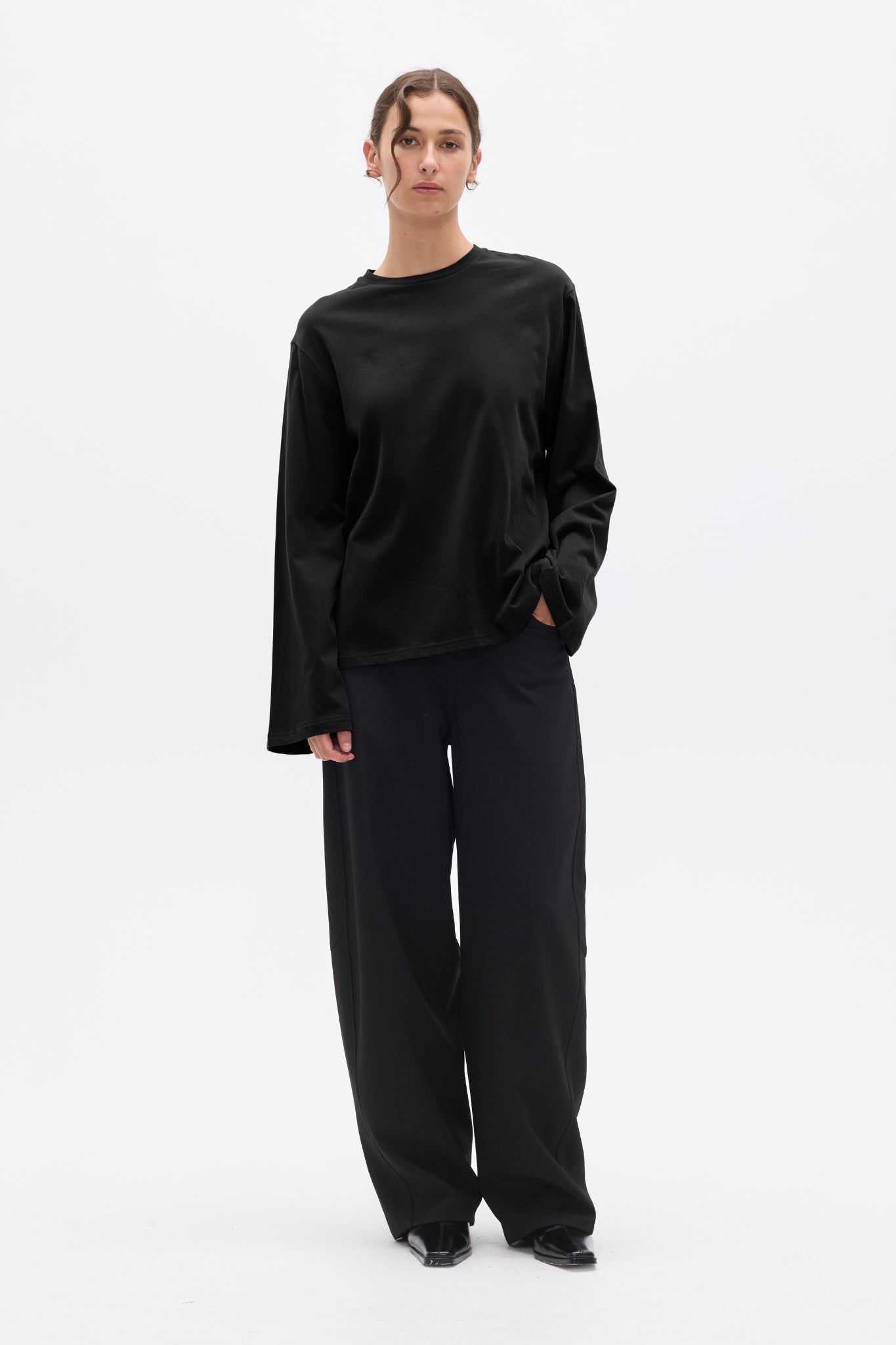 PRIYA LONG SLEEVE TOP - BLACK