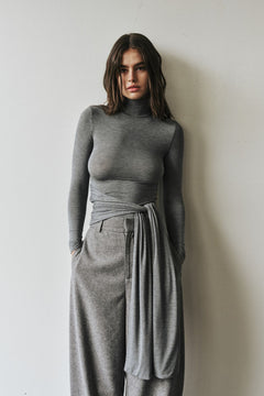 ISLEY TOP - LIGHT GREY MARLE