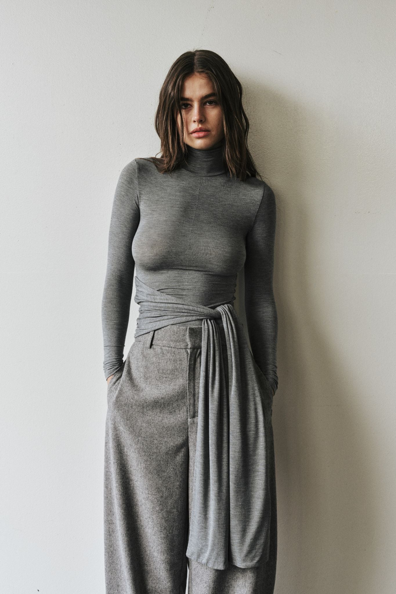 ISLEY TOP - LIGHT GREY MARLE