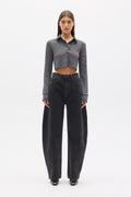 SEREN TOP - GREY STRIPE