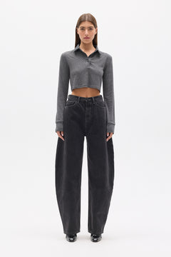 SEREN TOP - GREY STRIPE