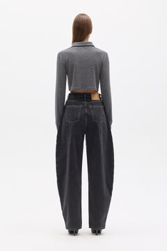 SEREN TOP - GREY STRIPE
