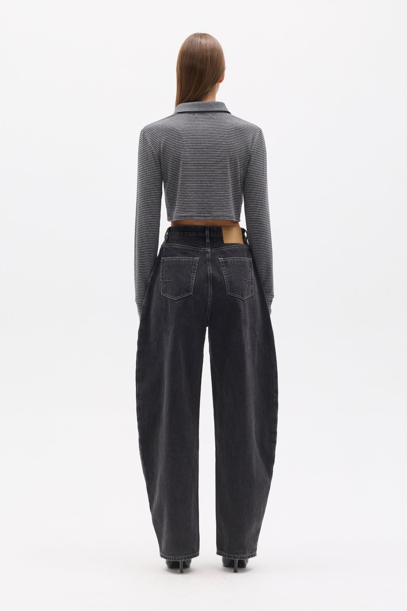 SEREN TOP - GREY STRIPE