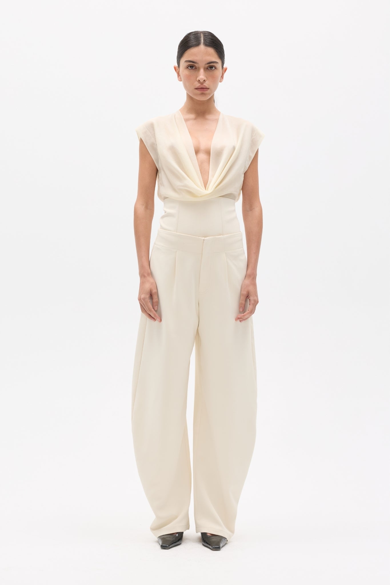 NAVY PANT - IVORY