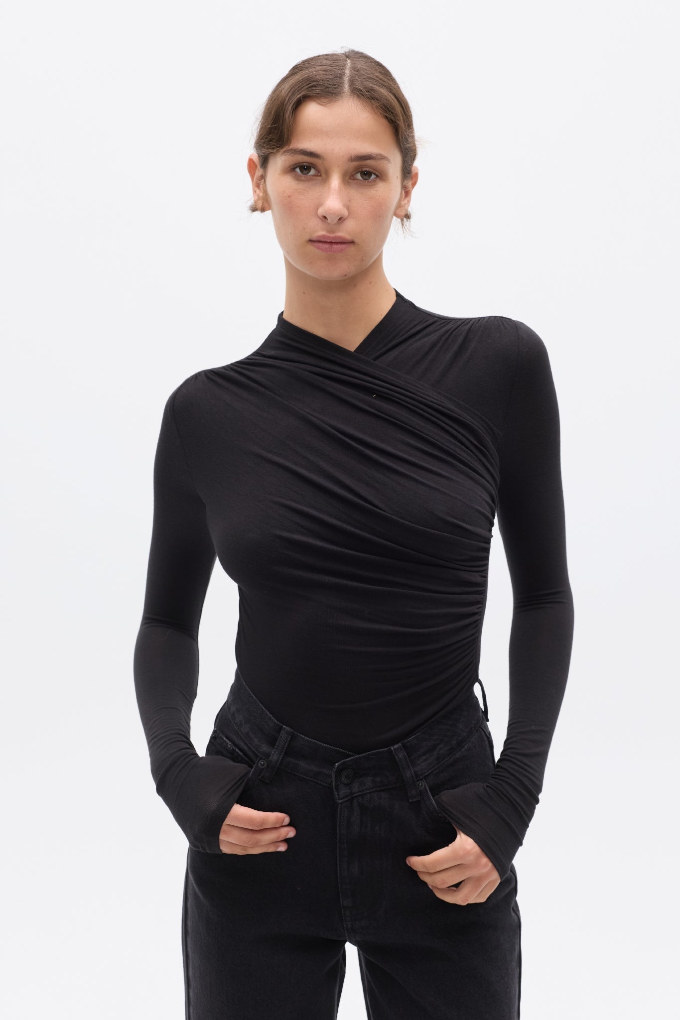 AMRITA LONG SLEEVE TOP - SHADOW