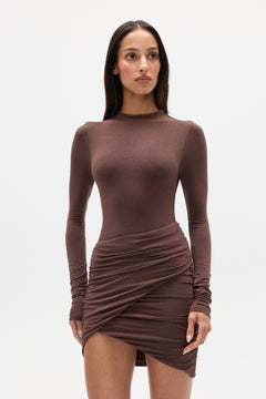 RAFAEL MINI DRESS - CHOCOLATE