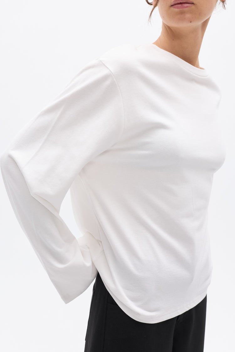 PRIYA LONG SLEEVE TOP - WHITE