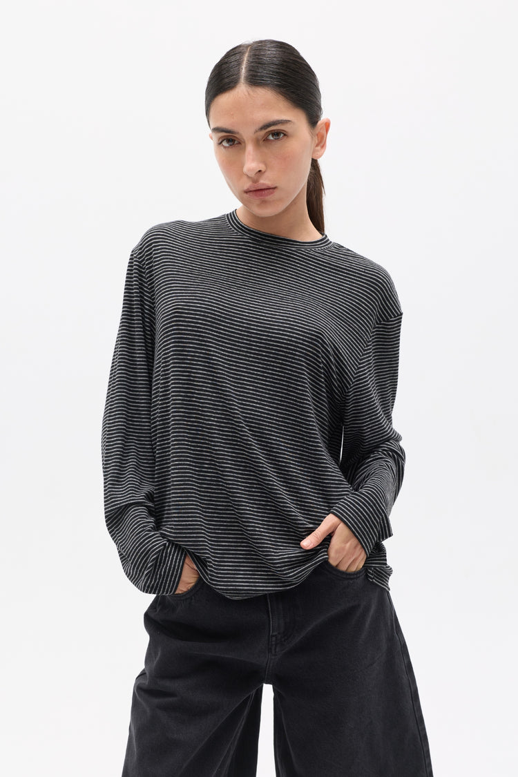 LIAM LONG SLEEVE - NAVY STRIPE