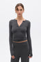 SEARLE HENLEY TOP - DARK HEATHER GREY