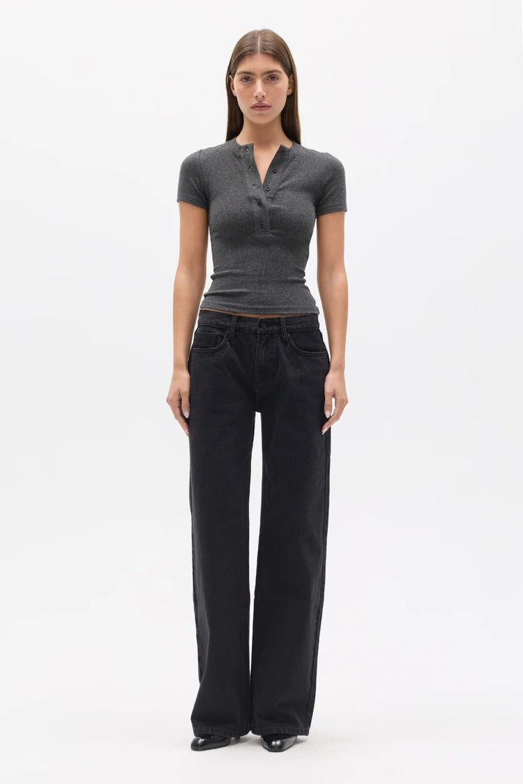 OCEANE TOP - DARK HEATHER GREY