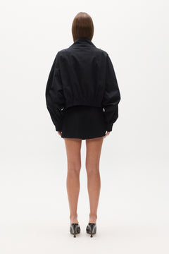 Nix Oversized Wrap Front Jacket in Black, view 5, Bayse Brand