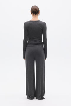 SEARLE HENLEY TOP - DARK HEATHER GREY