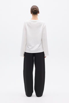 Priya Oversized Long Sleeve Top in White, view 4, Bayse Brand