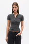 OCEANE TOP - DARK HEATHER GREY