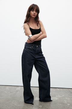 Perry Low Rise Baggy Jean in Dress Blue, view 2, Bayse Brand