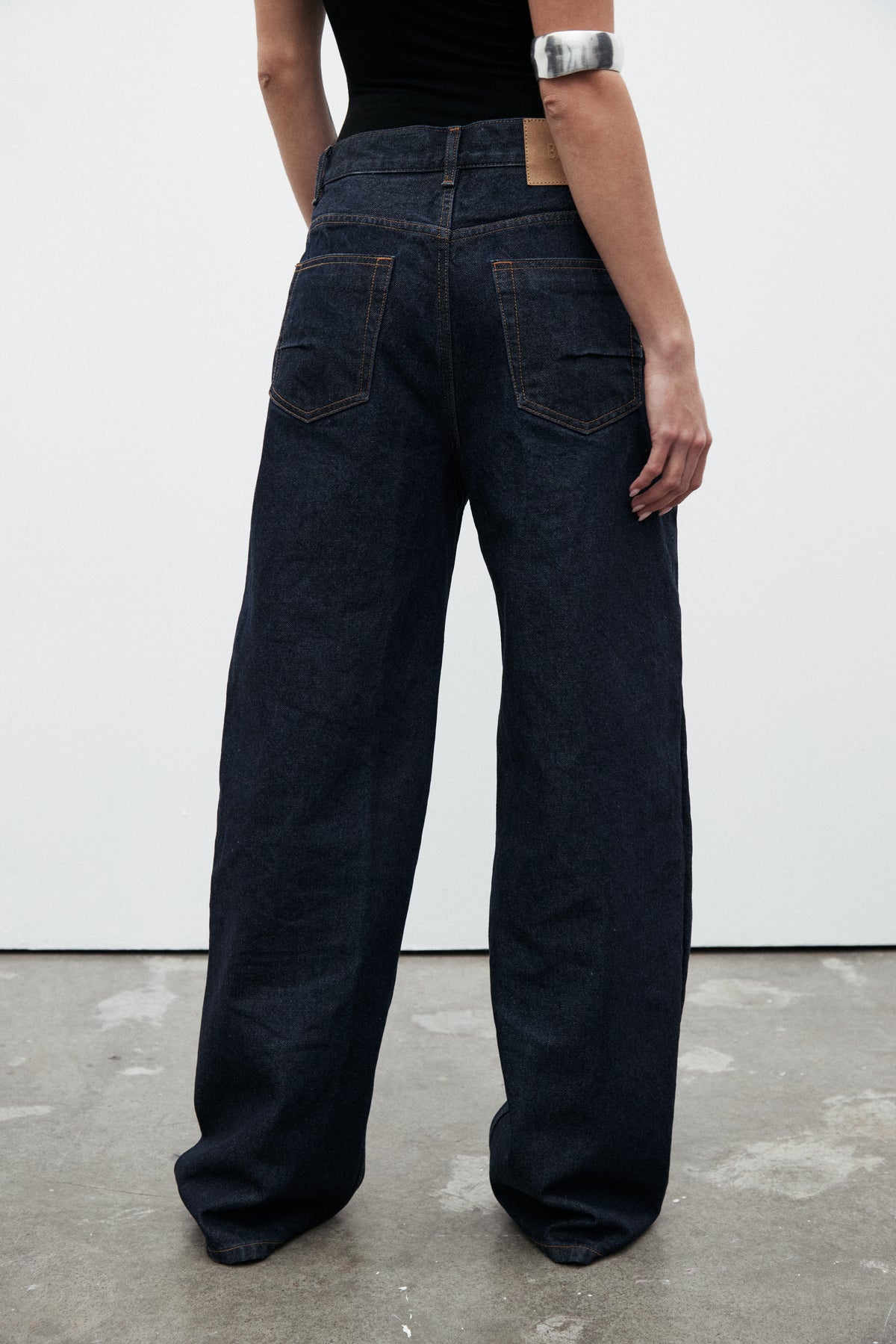 Perry Low Rise Baggy Jean in Dress Blue, view 3, Bayse Brand