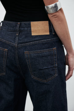 Perry Low Rise Baggy Jean in Dress Blue, view 4, Bayse Brand
