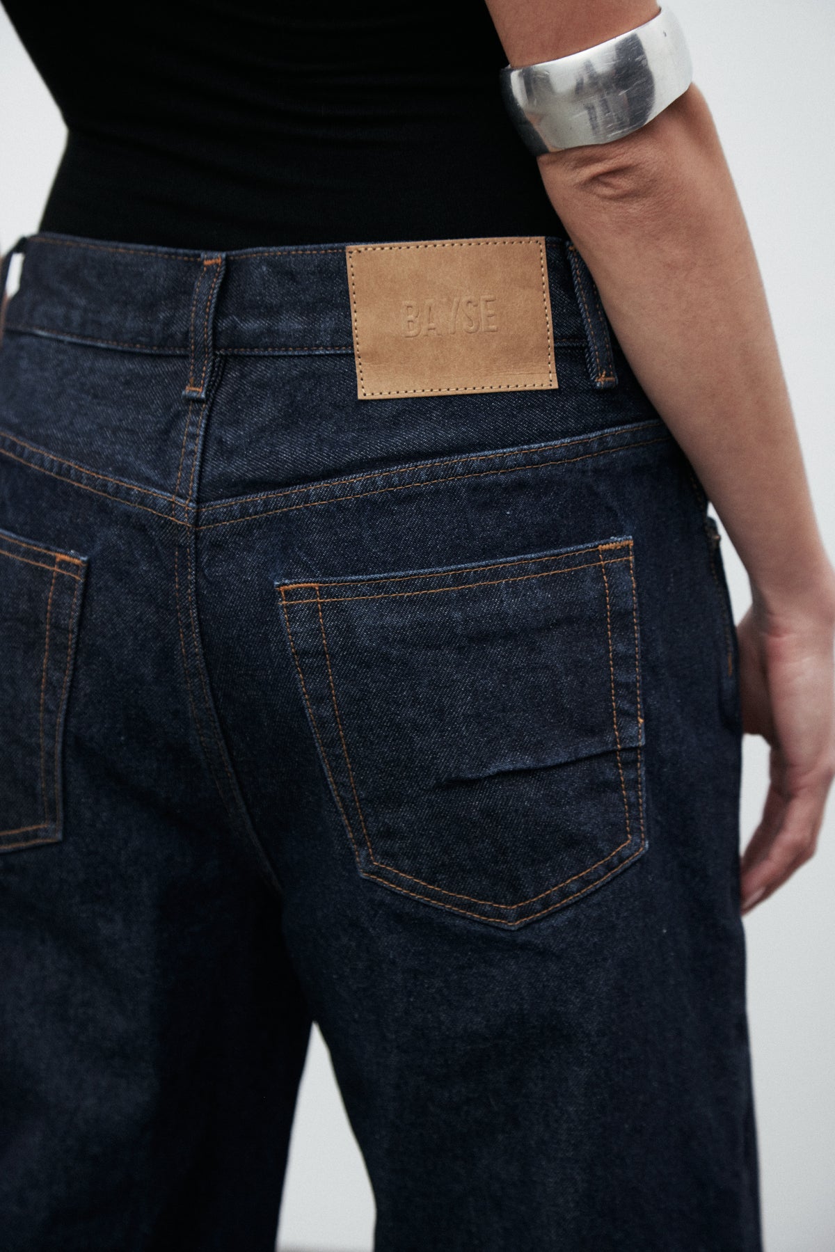 Perry Low Rise Baggy Jean in Dress Blue, view 4, Bayse Brand