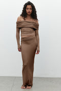 Eden Everyday Maxi Skirt in Macchiato, view 1, Bayse Brand