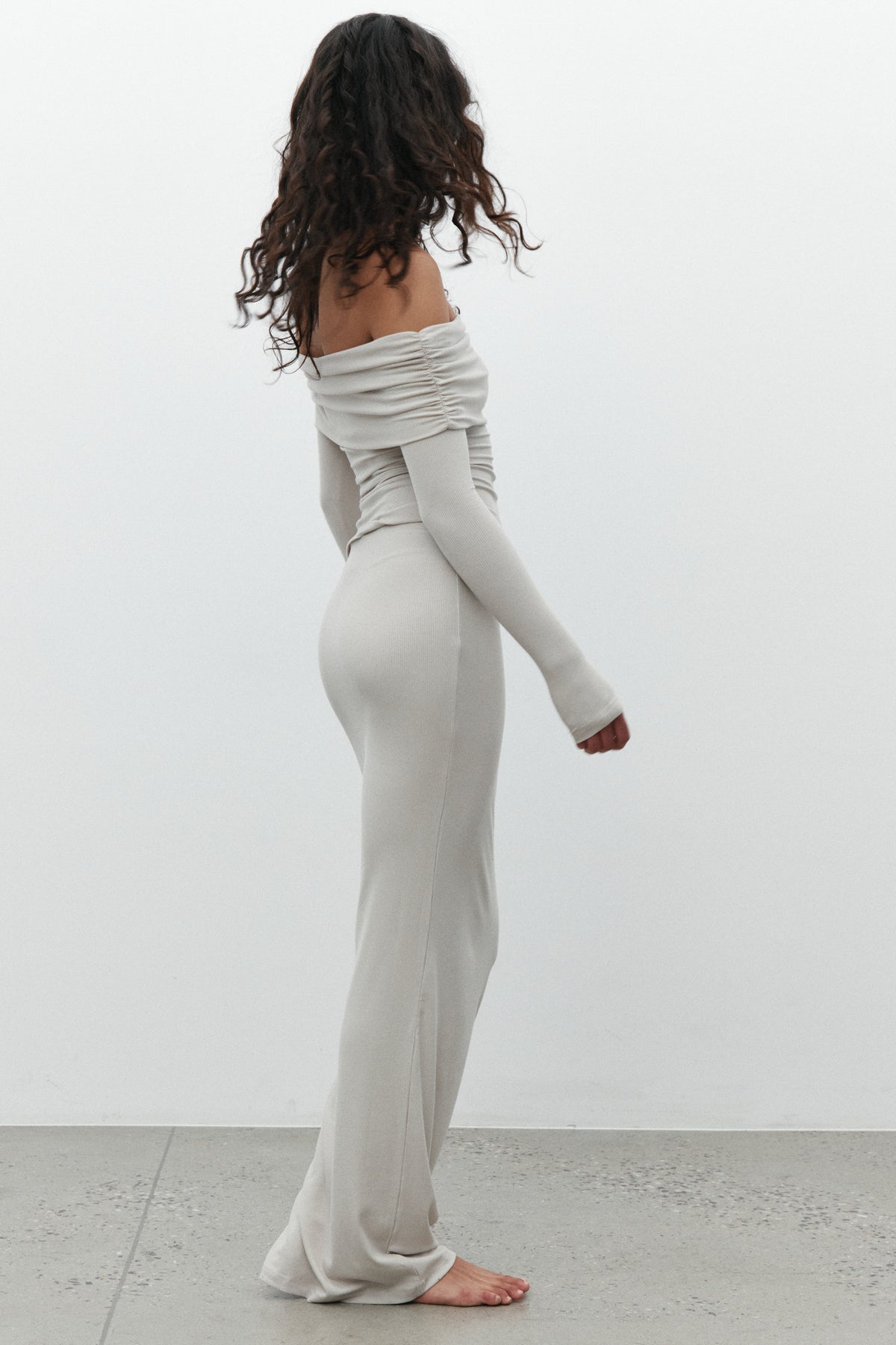 Eden Everyday Maxi Skirt in Oatmeal, view 2, Bayse Brand