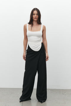 Nandita Square Neck Backless Top in Ivory, view 3, Bayse Brand
