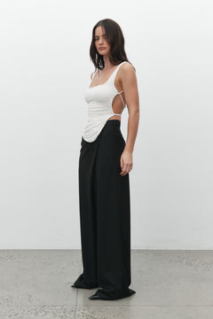 Nandita Square Neck Backless Top in Ivory, view 4, Bayse Brand
