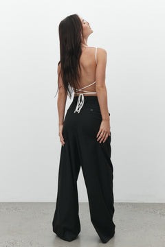 Nandita Square Neck Backless Top in Ivory, view 2, Bayse Brand