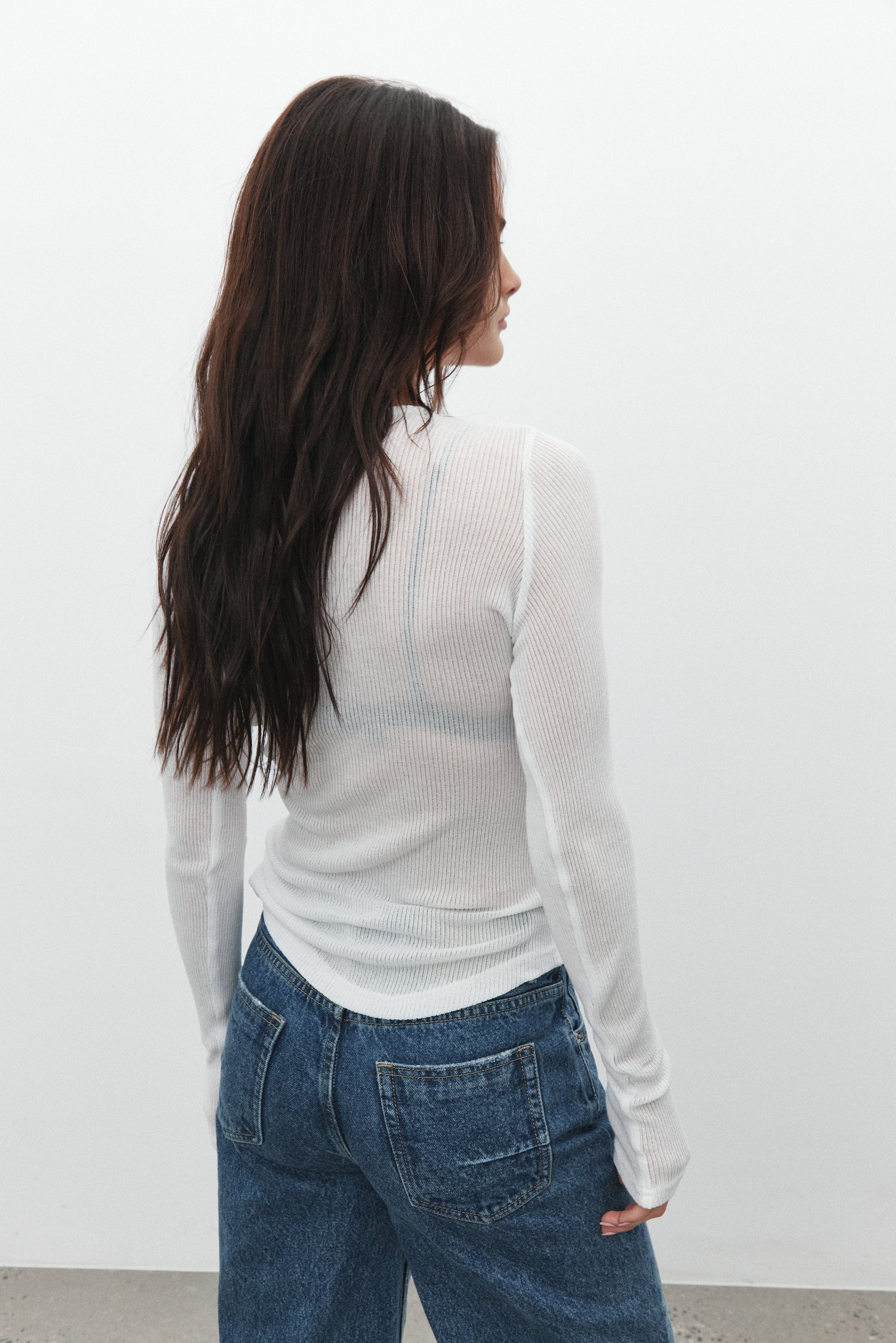 BAYSE BRAND Womens Myles Crew Neck Long Sleeve Top - Latte
