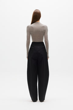 Araya Crossover Bodysuit in Light Grey Marle, view 4, Bayse Brand