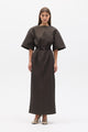 ARNA BELTED MAXI DRESS - ASH TWILL