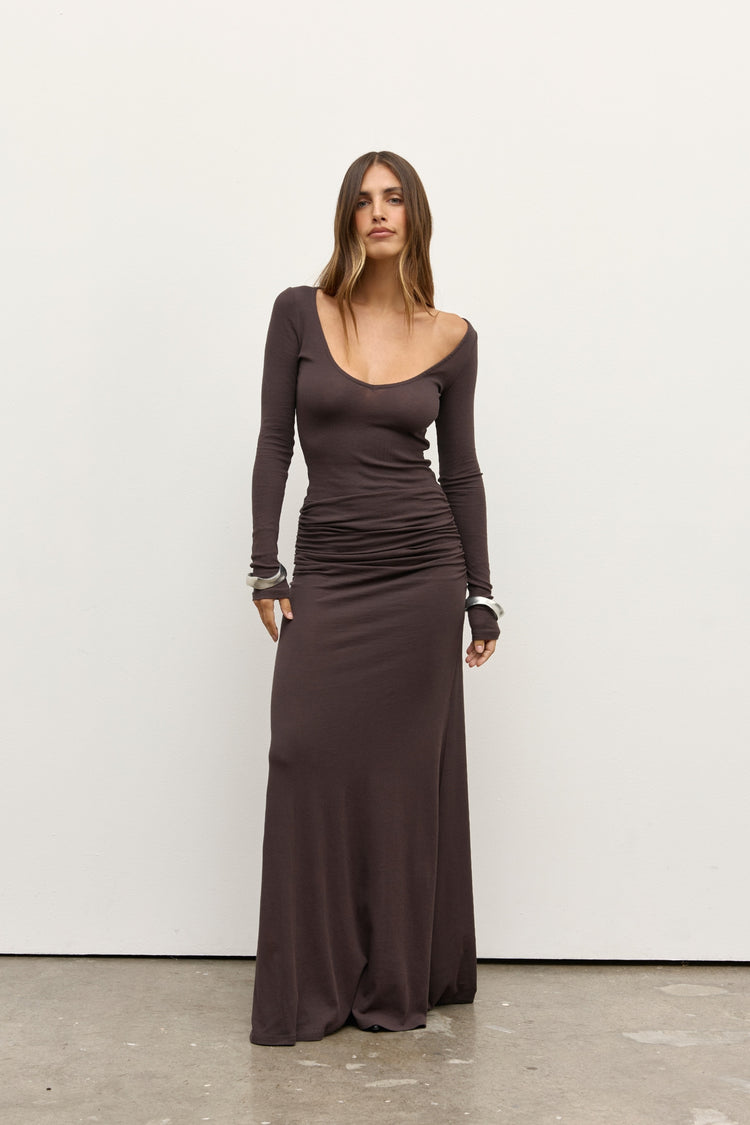 AURI MAXI DRESS - SMOKE