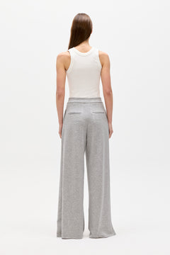 Adaia Mid Rise Wide Leg Pant in Grey Marle, view 5, Bayse Brand